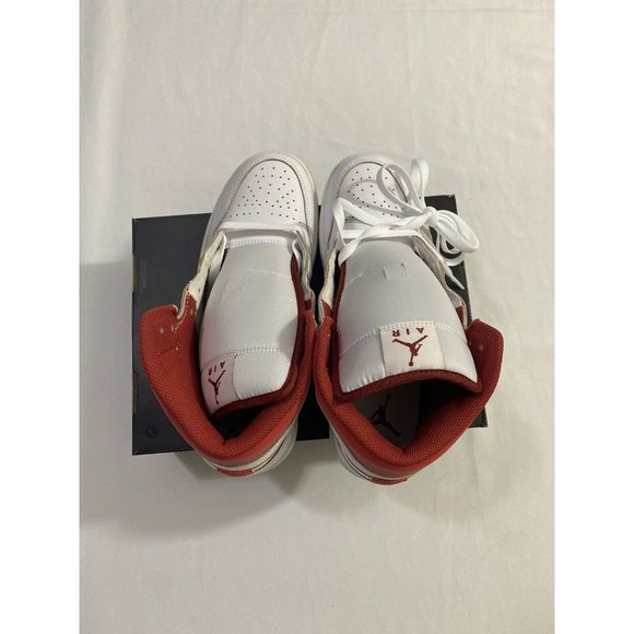 New Mens Size 9 White Red Nike Air Jordan 1 Mid SE Basketball Shoes FJ3458 160 main image 5